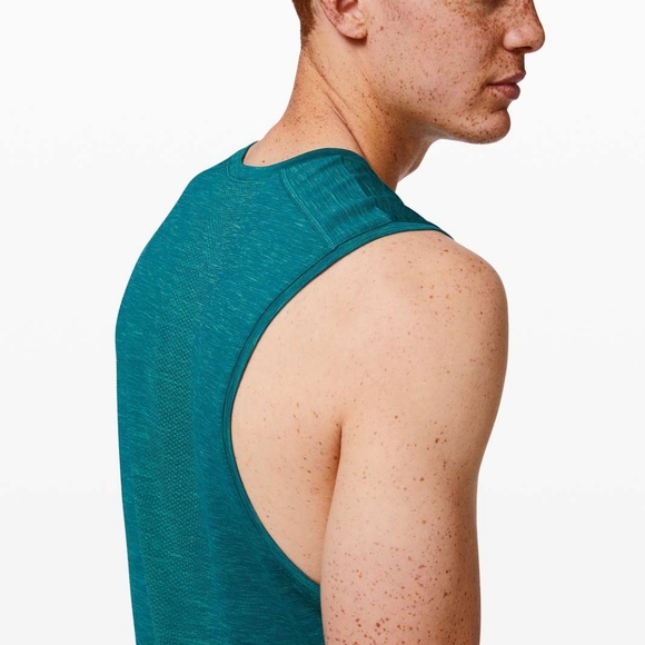Lululemon Metal Vent Tech Muscle Tank Tropix Green / Shark Teal - Picture 5 of 10